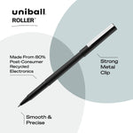 uniball Roller Rollerball Pens, Micro Point (0.5mm), Black, 12 Pack