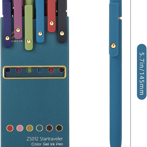 Ddaowanx Colorful Gel Pens, 0.5mm Fine Point Retractable,Multi Colored Pens for Journaling and Sketching,School Supplies,Stuffers for Teens, Gifts for Women (6Pcs-Vintage Colors)