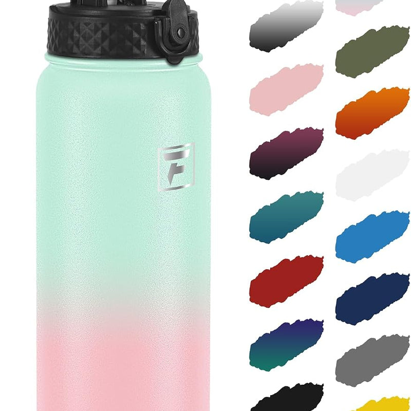 Fanhaw 20 Oz Kids Insulated Stainless Steel Water Bottle with Straw Lid, Leakproof & Anti-Dust Everyday Use Bottle for School, Women & Men, Back to School Essentials (Black)