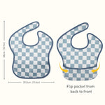 3 Pack Waterproof Baby Bibs for Eating, Mess Proof Feeding Bib | Lightweight & Wipeable Toddler Food Bibs, Large Catch-All Pocket, Food-Grade Baby Eating Essentials Gifts, Black Cherkerd