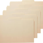 Amazon Basics Sturdy File Folders with Reinforced Tabs for Filing and Organization, 1/3-Cut Tab, Assorted Positions, Letter Size, 8.5x11 inches, Manila, 100-Pack
