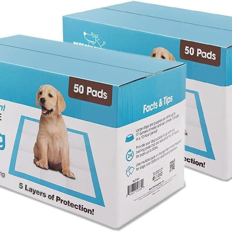 Best Pet Supplies Extra Large Dog Training Puppy Pee Pads - Blue, 100 Count | 36x28" Potty Pads, Super Absorbent, Disposable, Leakproof, Keeps Floors Protected & Paws Dry, For Indoor Dogs, Odor Control