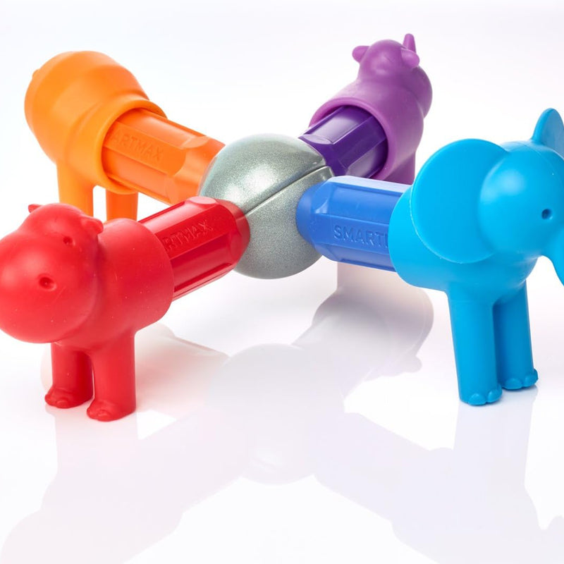 SmartMax My First Safari Animals STEM Magnetic Discovery Building Set with Soft Animals for Ages 1-5