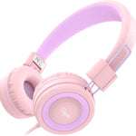 ELECDER i37 Kids Headphones for School Children Girls Boys Teens, Green | Foldable Adjustable Lightweight, 3.5mm Audio Jack On Ear Headphones for Smartphones Chromebook Computer PC Tablets Travel