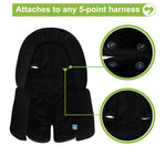COOLBEBE 3-in-1 Reversible Newborn Car Seat Insert, Baby Head Support Pad | Extra Soft Head Pad for Catseat, Stroller, Swing & Travel, Baby Body Support Cushion for Infant 0-12 Months, Black