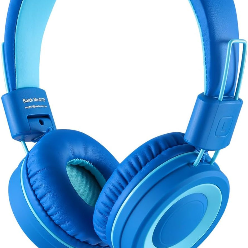 noot products K11 Kids Headphones Wired 3.5mm Jack Tangle-Free Skyline Blue | 5ft Long Cord, Foldable, Plug in On-Ear Headset for iPad, Amazon Kindle Fire, Boys, Girls, School, Laptop Travel Plane Tablet