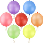 RUBFAC 36pc Punch Balloons, Birthday Party Favors for Kids, Heavy Duty Neon Bouncy Balls