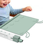 Silicone Placemat for Toddler Eating: Wipe Clean & Roll Up in The Diaper Bag - Table Mat for Restaurant/Travel/On-The-Go