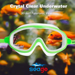Seago Swim Goggles 2 Pack Anti-Fog Anti-UV Wide View Swimming Goggles for Kids 3-14