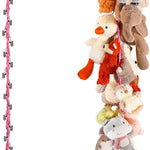 CERETIA 80" 2-Pack Cotton Hanging Storage Chain For Stuffed Animals Storage with 20 Metal Clips, Stuffed Animal Organizer Chain for Wall Corner Nursery Play Room, White