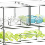 SpaceAid Bottle Storage Organizer Baby - Acrylic Bottles Station Organizer Container, Stackable Clear Drawers for Countertop, Vanity, Bathroom, Cabinet, Pantry Organization, 5 Pack, 2S2M1L, 15.4"H