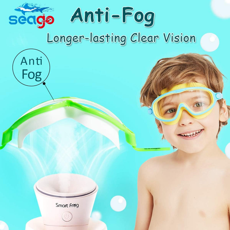 Seago Swim Goggles 2 Pack Anti-Fog Anti-UV Wide View Swimming Goggles for Kids 3-14