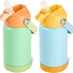 Kerilyn 12oz Kids Water Bottle, Stainless Steel Insulated Water Bottle, Toddler Cup with Straws Leak-Proof, Kids Water Bottles for School Boys Girls, BPA Free, Blue