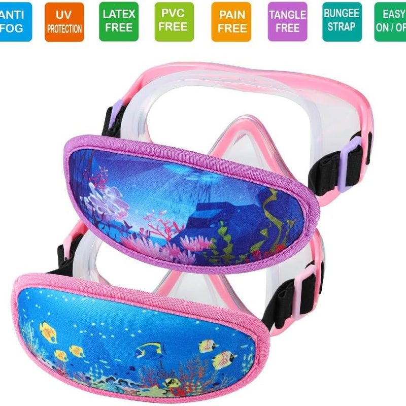 Swim Goggles Kids 6-14, Diving Mask No Tangle Strap，Water Goggles Nose Cover for JR / Youth