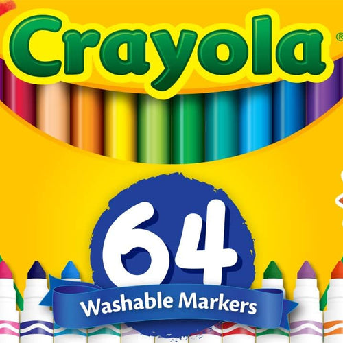 Crayola Washable Broad Line Marker Variety Set (64ct), Teacher School Supplies for Toddlers & Kids, Ultra-Clean, Window, & Gel FX Markers for Kids, 3+