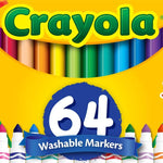 Crayola Washable Broad Line Marker Variety Set (64ct), Teacher School Supplies for Toddlers & Kids, Ultra-Clean, Window, & Gel FX Markers for Kids, 3+