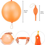 RUBFAC 36pc Punch Balloons, Birthday Party Favors for Kids, Heavy Duty Neon Bouncy Balls