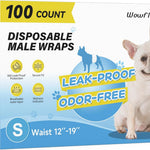Wowflash 100 Count Dog Belly Bands for Male Dogs, Male Dog Diapers Disposable, Leakproof Dog Wraps with Wetness Indicator, Breathable Quick-Dry, Secure Fit for Doggy Puppy Training, X-Small