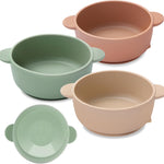 Eascrozn Baby Bowls with Suction, 3 Pack Baby Led Weaning Supplies | BPA Free, Soft Silicone Food Bowl for Babies Kids Toddlers, Microwave and Dishwasher Safe, Multicolor