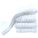 Burp Cloths Large, Muslin Burp Cloths for Baby, Extra Absorbent and Soft, 6 Layers 20 by 10 Inches 100% Cotton (White Large 4 Pack)