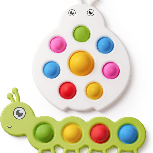 LiKee Fidget Popper Sensory Toy, 10+ Months, Christmas Stuffers, Push and Popping Airplane Car Travel Toy