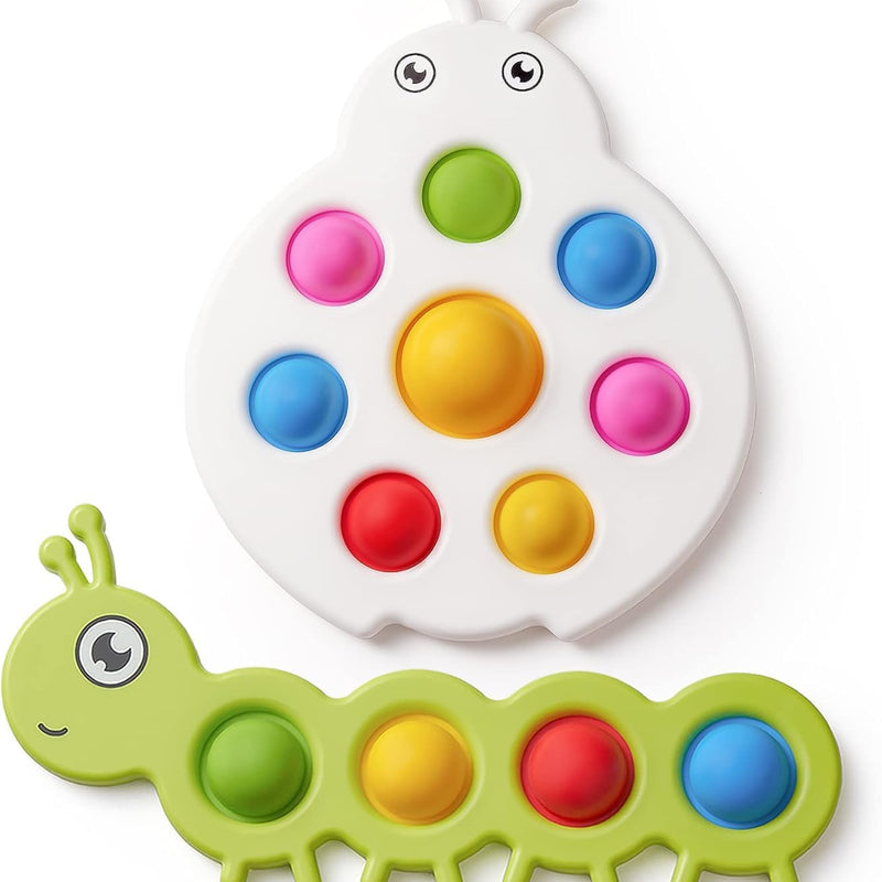 LiKee Fidget Popper Sensory Toy, 10+ Months, Christmas Stuffers, Push and Popping Airplane Car Travel Toy