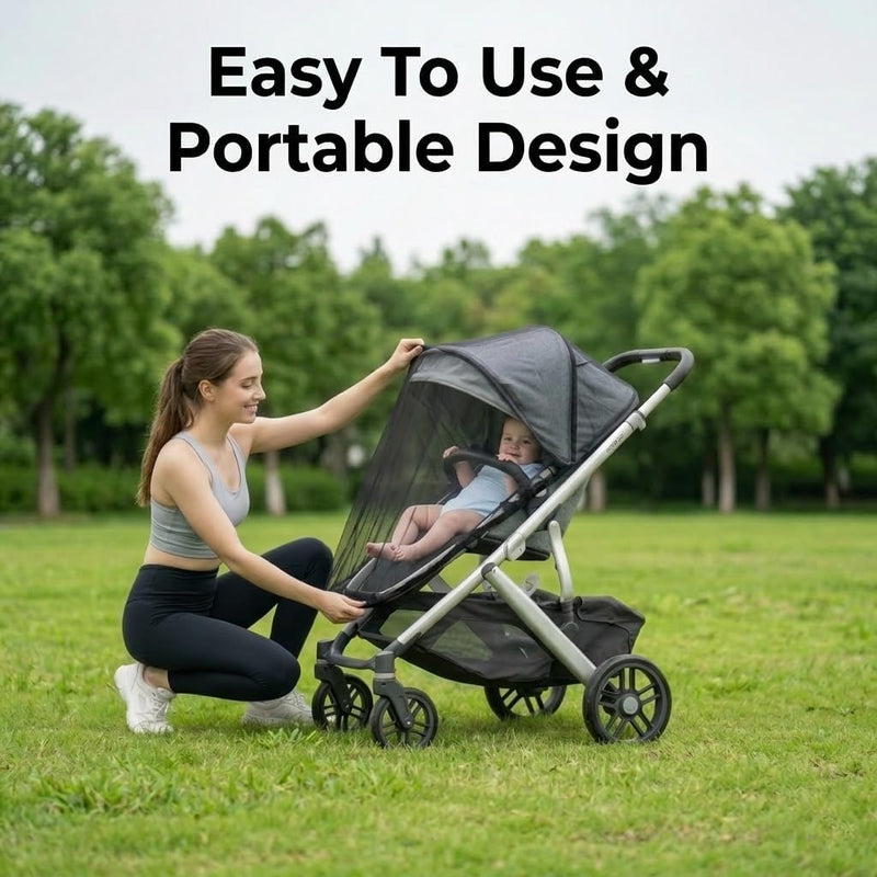 2 Pack Universal Baby Mosquito Net Cover for Stroller Car Seat Bassinet Infant Bug Mesh Netting Screen Crib Carrier Carriage