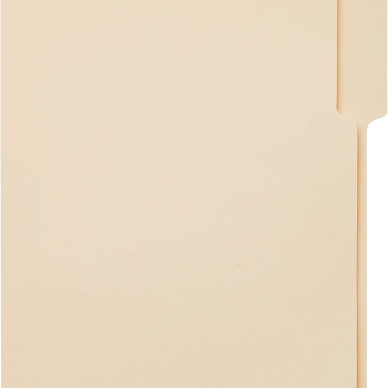 Amazon Basics Sturdy File Folders with Reinforced Tabs for Filing and Organization, 1/3-Cut Tab, Assorted Positions, Letter Size, 8.5x11 inches, Manila, 100-Pack