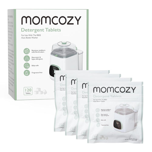 Momcozy Official Detergent Tablets for Momcozy Bottle Washers, 120 Tablets | Remove Stubborn Milk Residue and Odor, Safe and Powerful Cleaning