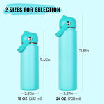 Fijinhom 18oz Insulated Stainless Steel Water Bottle, Wide Mouth Double Wall Vacuum, Silicone Straw, Sweat & Leak Proof, BPA Free Insulated Water Flask for Travel, Keep Cold 24h Hot 12h, Sky