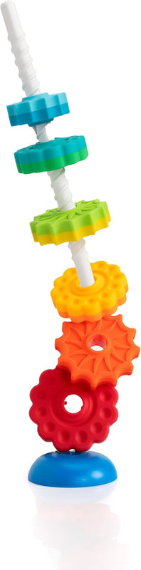Fat Brain Toys SpinAgain, Baby Stacking & Spinning Toys for Toddlers Ages 1+ | Spinning gears stacker. Reversible base. Tactile, developmental learning for babies, toddlers, preschoolers, ages 12 months+
