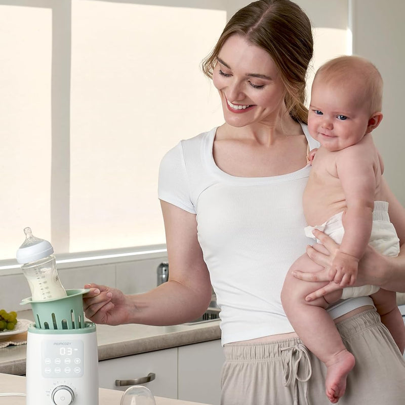 Momcozy Baby Bottle Warmer for Breast Milk, Fullest Nutrients Preserved | Fast & Even Heat, Night Light for Nighttime Breastfeeding, One-Touch Easy Use, Newborn Essentials Supplies Gift for Mom