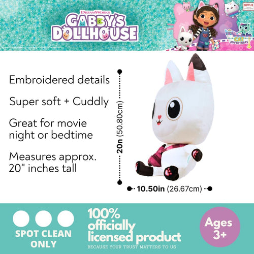 DreamWorks Gabby's Dollhouse Pandy Paws Bedding Super Soft Cozy Cuddle Pillow Buddy, (Officially Licensed Product) By Franco