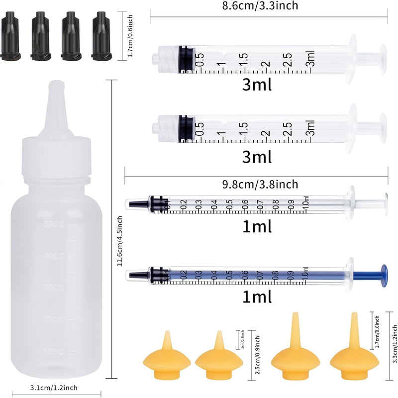 Pet Feeding Bottle and Syringes with Nipples for Small Cat Dog Animals (Model 1)