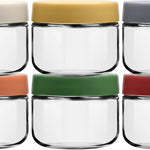 8 oz Small Glass Containers with Lids, Food Storage Jars, 6pk | Perfect for Chia Pudding Jam Snacks Yogurt Overnight Oats Candy ,Dishwasher safe,Airtight