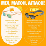 Polarized Baby Sunglasses With Strap - Unbreakable Flexible Infant Sunglasses For Toddlers Newborns 0-24 Months
