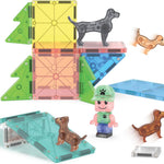 MAGNA-TILES Puppy Park 27-Piece Magnetic Construction Set, The Original Magnetic Building Brand