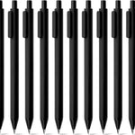 Kaco Gel Pens, 0.5 mm Fine Point, Black Ink 10 Count, Quick Dry Smooth Writing, Aesthetic Office Supplies Refillable Retractable