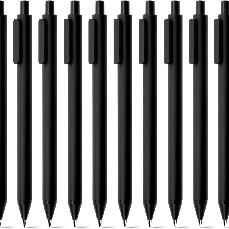 Kaco Gel Pens, 0.5 mm Fine Point, Black Ink 10 Count, Quick Dry Smooth Writing, Aesthetic Office Supplies Refillable Retractable