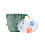 Boon Trove Silicone Manual Breast Pump - Discreet Milk Collector - 2 Count | Hands Free Breast Pump, Includes Canvas Travel Pouch, Breastfeeding Essentials, Passive Suction, Collects Up To 3 Ounces