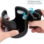 Accmor Stroller Cup Holder, Drinks Holder Bike Walker Wheelchair | 360° Rotatable Attachment Accessories for Uppababy Nuna Doona Strollers Scooter