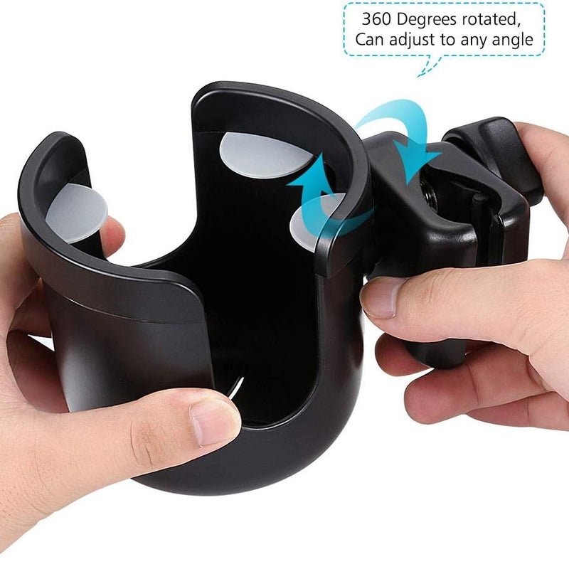 Accmor Stroller Cup Holder, Drinks Holder Bike Walker Wheelchair | 360° Rotatable Attachment Accessories for Uppababy Nuna Doona Strollers Scooter