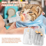 Pet Nursing Kit for Newborn Puppies, Kitten & Small Animals | Silicone Nursing Nipples, Formula Dispenser, Liquid Syringes, Measuring Cup & Cleaning Brush, Newborn Cat Bottle Feeding Set
