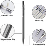 Four Candies 4PCS Metal Mechanical Pencil Set with 0.7mm Medium Point, 480 Leads, 12 Erasers, Fancy Mechanical Pencils Pack with Case for School Writing, Art Drawing & Drafting