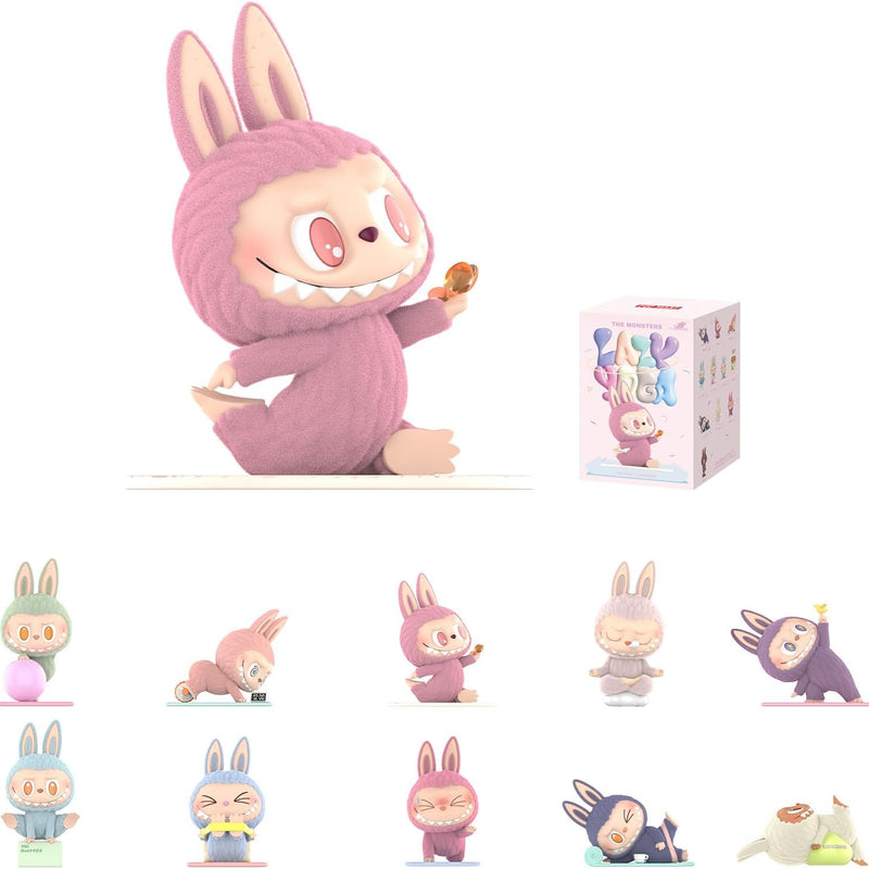 POP MART THE Monsters Labubu Lazy Yoga Series Blind Box Mystery Box Figures, Random Design Action Figures Collectible Toys Home Decorations, Holiday Birthday Gifts for Boys and Girls, Single Box