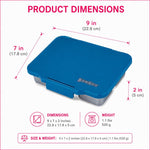 Yumbox Prêt Leakproof Stainless Steel Bento Lunch Box, Normandy Blue | Sandwich-Friendly Layout | Lightweight Design | Fits Most Lunch Bags | Dishwasher Safe (Top Rack)