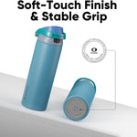 ENCOOL Leakproof Insulated Water Bottle with Straw Dual-Sip Water Bottle Bag-Safe Design for Work, Commute & Gym – Keeps Drinks Cold All Day, 24 oz, Teal Blue