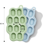 Baby Food Freezer Tray with Lids 2 Pack, Silicone Baby Food Storage Containers for Homemade Baby Food, Purees, Breastmilk, Ice Cube & Popsicle Mold (Blue/Green)