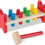 Melissa & Doug Deluxe Wooden Pound-A-Peg Toy with Hammer - FSC Certified