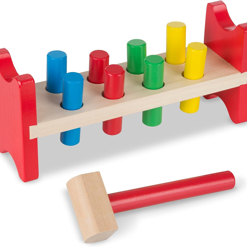 Melissa & Doug Deluxe Wooden Pound-A-Peg Toy with Hammer - FSC Certified